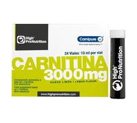 Highpro nutrition L-Carnitina liquida 3000mg Carnipure®| 24 Viales monodosis|sabor limon|10ml