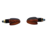 HIGHSIDER Bombilla de flecha inteligente Mini Cuerpo indicador Carbono / Lente naranja (par), delantero y trasero