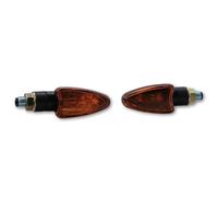HIGHSIDER Bombilla de Flecha Inteligente Mini Cuerpo Indicador Negro / Lente Naranja (Par), Delantero y Trasero