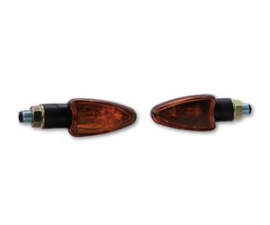 HIGHSIDER Bombilla de Flecha Inteligente Mini Cuerpo Indicador Negro / Lente Naranja (Par), Delantero y Trasero