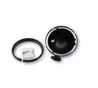 HIGHSIDER Carcasa de faro pro Bates Style Negro 5 3/4 pulgadas, montaje inferior, negro