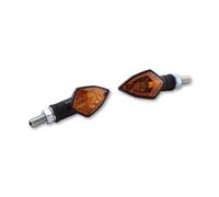 HIGHSIDER Cuerpo de indicador mini Smart Rock Bulb negro / lente naranja (par), delantero y trasero, negro