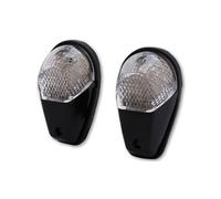 HIGHSIDER Cuerpo del indicador LED Smart Verkleidungsblinker Negro / Lente clara (par), delantero y trasero, negro