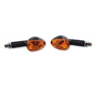 HIGHSIDER Cuerpo indicador de bombilla Smart Little Duke negro / lente naranja (par), delantero y trasero, negro