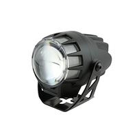 HIGHSIDER - Faro de motocicleta LED doble flujo 45 mm certificado E | Carcasa oscura de aluminio con soporte, aro de luz de posición con shutter; medidas: 70,2 × 67 × 96,5 milímetros, fijación M5