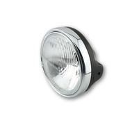 HIGHSIDER Smart 7 Inch LTD Headlight H4 Negro H4 inserto con vidrio en relieve, aprobado E (1 pieza), negro