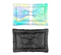 Hightopup Alfombrilla para perro con estrellas brillantes y verdes y rosadas, parte inferior antideslizante, alfombrilla cálida para perro, impermeable, accesorios para jaula de cama, multimodelo