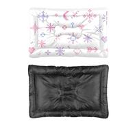 Hightopup Cama cuadrada rosa para gatos con diseño de luna y amor, parte inferior antideslizante, cálida para perros, a prueba de masticaciones, suministros para perros, multimodelo, regalo de coche