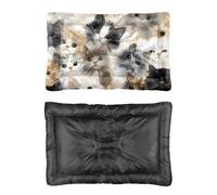 Hightopup Cama multicolor para perros y gatitos, cama para perros, alfombrilla de viaje antideslizante con parte inferior antideslizante, portátil, para muebles multiescenario, caja de regalo, 60 x 45