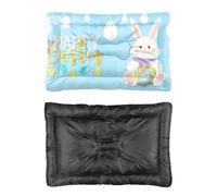 Hightopup Cama para perro azul con huevos de conejo de Pascua, camas para gatos, alfombrillas para perros, parte inferior antideslizante, cama suave, cama media, lavable, multiescenario, muebles