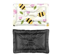 Hightopup Cama para perro con diseño de abejas florales rosas, cama para perros, cama para exteriores, parte inferior antideslizante, plana, media, lavable, para mascotas, regalo impreso, 60 x 45 cm