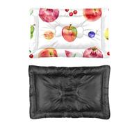 Hightopup Cama para perro con diseño de acuarela de frutas brillantes, cojín antideslizante, cama plana, tamaño mediano, lavable, para múltiples escenarios, camas para gatos, 90 x 60 cm