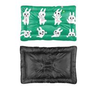 Hightopup Cama para perro con diseño de conejito blanco, cama de viaje para perro, parte inferior antideslizante, a prueba de masticaciones, muebles grandes, 90 x 60 cm