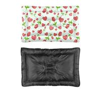 Hightopup Cama para perro con diseño de corazón de rosa roja, cama para mascotas, cama antideslizante para perros, colchón portátil impermeable para múltiples escenarios, ropa de cama impresa para
