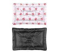 Hightopup Cama para perro con diseño de corazón floral rosa, cama de viaje para perro, parte inferior antideslizante, esponjosa, media, lavable, ropa de cama para mascotas, regalo impreso, 60 x 45 cm