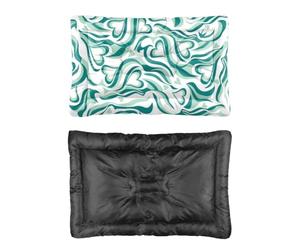 Hightopup Cama para perro con diseño de corazón verde, cama para perros para maletero de coche, parte inferior antideslizante, resistente, media, lavable, multiescenario, muebles grandes, camas