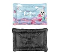 Hightopup Cama para perro con diseño de huevos de conejo de Pascua, color azul polvo, colchón para perro, parte inferior antideslizante, cama cálida, lavable, para múltiples escenarios, camas para