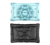 Hightopup Cama para perro con diseño de mandala azul, cama para mascotas, parte inferior antideslizante, cama mullida para perros, grande, lavable, para múltiples escenarios, impresa, tamaño mediano