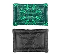 Hightopup Cama para perro con diseño de mandala verde, cama para gatos, sofá cama para perro, antideslizante, portátil, antimasticación, muebles para múltiples escenarios, caja de regalo impresa para