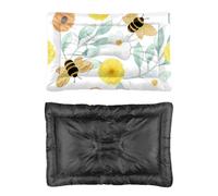 Hightopup Cama para perro con diseño floral de panal de abeja, de acuarela, cama de viaje, antideslizante, portátil, antimasticación, muebles de regalo, tamaño pequeño, 60 x 45 cm