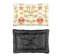 Hightopup Cama para perro con globo aerostático rosa y amarillo, cama para perro, cama de viaje, parte inferior antideslizante, acogedora, grande, lavable, multiescenario, colchón impreso de regalo