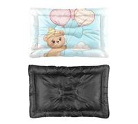 Hightopup Cama para perro con globos y corazones de oso de peluche, cama para gatos, cama para perro, cama para perro, parte inferior antideslizante, acogedora, media, lavable, ropa de cama para