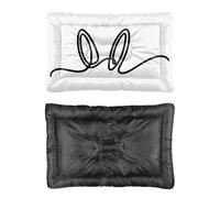 Hightopup Cama para perro con orejas de conejo, cama para perro, cojín antideslizante, suave, impermeable, para mascotas, cama impresa para mascotas, tamaño mediano, 90 x 60 cm