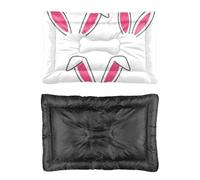 Hightopup Cama para perro con orejas de conejo rosa, alfombrilla de viaje antideslizante para colocar en la parte inferior portátil, mediana, lavable, para múltiples escenarios, ropa de cama impresa