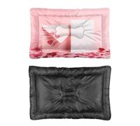 Hightopup Cama para perro con sobre rosa con confeti de corazón, colchón para perro, cama para exteriores, parte inferior antideslizante, esponjosa, media, lavable, para múltiples escenarios, tapete