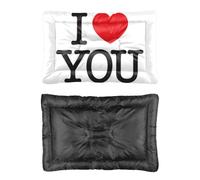 Hightopup Cama para perro con texto en inglés "I Love You", cama para perros, cama para perros, parte inferior antideslizante, resistente, impermeable, multiescenario, muebles grandes, regalo impreso