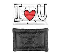 Hightopup Cama para perro con texto en inglés "I Love You", camas para gatos, funda de cama para perro, parte inferior antideslizante, portátil, lavable, para múltiples escenarios, regalo impreso