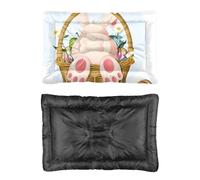 Hightopup Cama para perro de conejo de Pascua, cama para gatos, alfombrilla antideslizante, cama suave para perros, lavable, para mascotas, regalo impreso, caja mediana de 90 x 60 cm