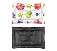 Hightopup Cama para perro de frutas frescas tropicales, alfombrilla para jaula de perro, parte inferior antideslizante, suave, antimasticación, colchón impreso de regalo, 60 x 45 cm