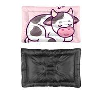 Hightopup Cama para perro de vaca manchada durmiendo, cama para perros, cama para perros, parte inferior antideslizante, tapete portátil para muebles multiescenario, camas estampadas, tamaño grande