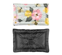 Hightopup Cama para perro, diseño floral pastel con abejas, alfombra para perros, parte inferior antideslizante, cálida, media, lavable, para múltiples escenarios, caja de regalo, 60 x 45 cm