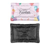 Hightopup Cama para perro rosa con orejas de conejo, huevos de Pascua, camas para mascotas, cama antideslizante suave, antimasticación, para regalo, 90 x 60 cm