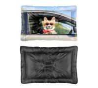 Hightopup Cama para perros y cachorros, con lentes de sol sonrientes, cojín para mascotas, parte inferior antideslizante, esponjosa, media, lavable, para múltiples escenarios, caja de regalo, 90 x 60