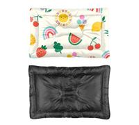 Hightopup Colorida alfombra rectangular para mascotas, diseño de flores de frutas, sol, arco iris, cama para gatos, cama para perros, parte inferior antideslizante, accesorios para perros, multimodelo