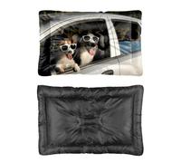 Hightopup Cool Sunglasses - Cama para perro y perro, cama para mascotas, antideslizante, parte inferior plana, media, lavable, para múltiples escenarios, regalo impreso, 90 x 60 cm