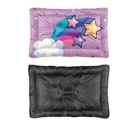 Hightopup Estrella fugaz con nube para perro, alfombrilla plana para cama para perro, base antideslizante, multiescenario, caja multimodelo, impermeable, regalo impreso, camas grandes, 36 x 24