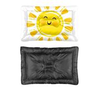 Hightopup Happy Smiling Moon - Cama para perro, a prueba de mordidas, cama para perro, antideslizante, para viajes, con fondo antideslizante, multimodelo, impermeable, caja de regalo, 60 x 45 cm