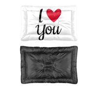 Hightopup I Love You - Cama para perro de San Valentín, colchón para jaula de perro, parte inferior antideslizante, cálida, a prueba de masticaciones, ropa de cama para mascotas, regalo grande, 90 x