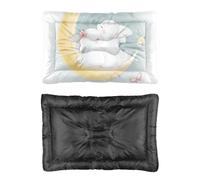 Hightopup Lindo conejito pareja luna perro cama, funda de cama antideslizante suave grande impermeable cama multi escenario muebles regalo caja cachorro 60 x 45 cm