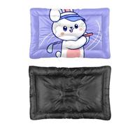 Hightopup Lindo conejo jugando al golf Purole - Cama para perro, alfombrilla para jaula de perro, parte inferior antideslizante, cama plana, cama media, lavable, multiescenario, regalo impreso, tapete