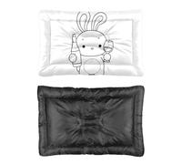 Hightopup Line Bunny - Cama para perro bebiendo con diseño de conejito, colchón antideslizante, cama cómoda, lavable en varios escenarios, muebles grandes, regalo impreso, felpa grande, 90 x 60 cm
