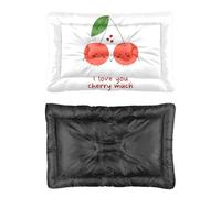 Hightopup Red Cherry - Cama para perro con texto en inglés "I Love You", alfombra antideslizante con parte inferior plana, antimordeduras, muebles grandes, caja de regalo impresa para cachorros, 60 x
