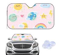 Hightopup Sun Rainbow Clouds Moon Stars - Cubierta para parabrisas de invierno, cubierta para parabrisas de invierno, accesorios de coche para nuevo conductor, protección para pantalla de coche, SUV