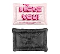 Hightopup Valentine - Cama para perro con texto en inglés "I Love You", cama de viaje para perro, parte inferior antideslizante, esponjosa, media, lavable, para regalo múltiple, 90 x 60 cm