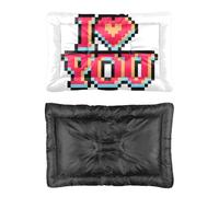 Hightopup Valentine I Love You - Cama para perro, cama para gatos, forro de jaula para perro, parte inferior antideslizante, cama esponjosa, lavable, tamaño mediano, para múltiples escenarios, regalo