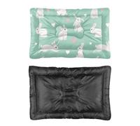 Hightopup White Rabbit Love Green - Cama para perro, forro de cama para perro, parte inferior antideslizante, resistente, lavable, multiescenario, ropa de cama para mascotas, regalo impreso, XL, 90 x